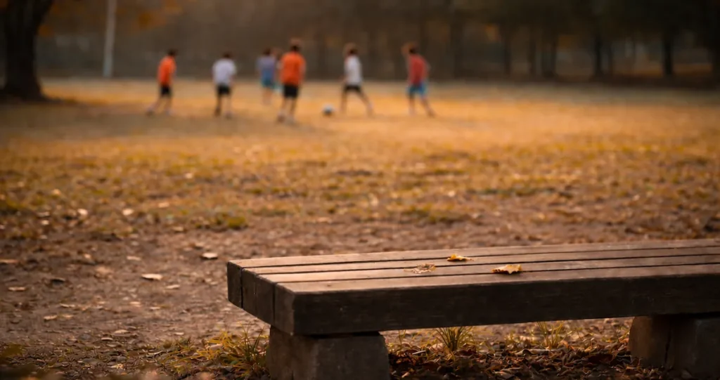 好きなことや得意なことが見つからず立ち止まっている心情を表す空のベンチ
