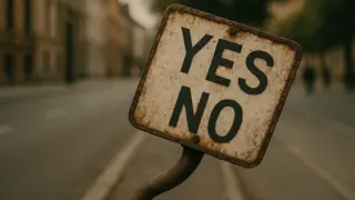 やりたいことの見つけ方を間違えた基準を象徴する、歪んだYESとNOの標識