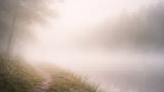 霧に包まれた静かな道。先が見えない風景が、自分の気持ちがわからない状態を象徴している