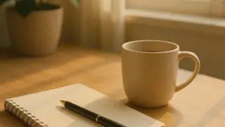 やりたいことがない時期を受け入れ、心穏やかに過ごす朝のイメージ。窓辺の光とマグカップが、焦らず生きる幸せを象徴している。